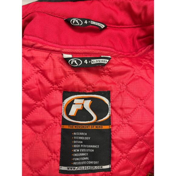 FieldSheer Women’s Motorcycle Jacket Size 4 – Red Textile Riding Jacket w/ Liner - Picture 1 of 5